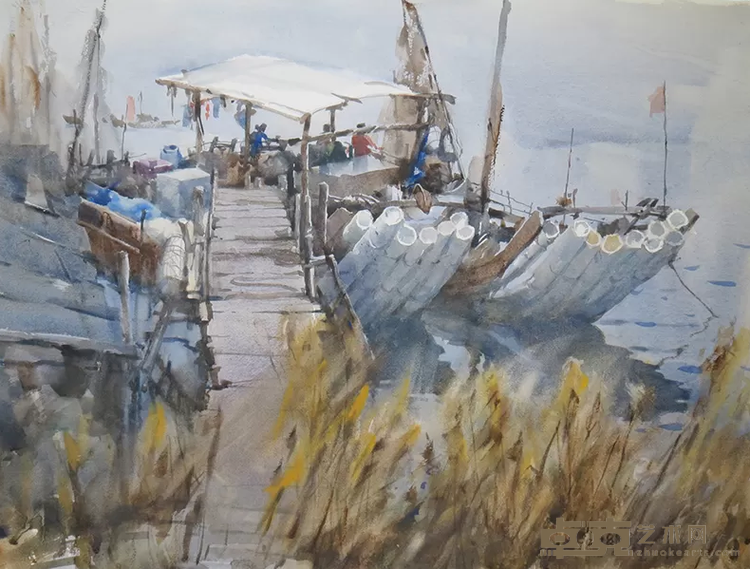 《心津河》 周蓝凌 57x76cm