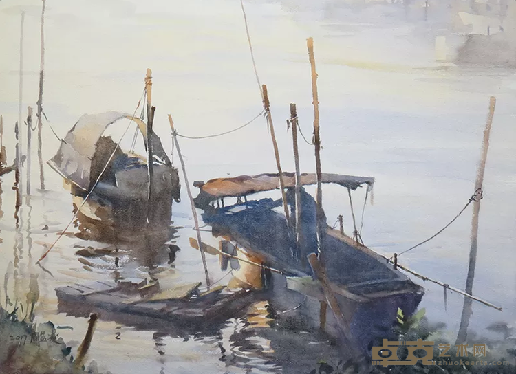 《君钓归来》 周蓝凌 57x76cm