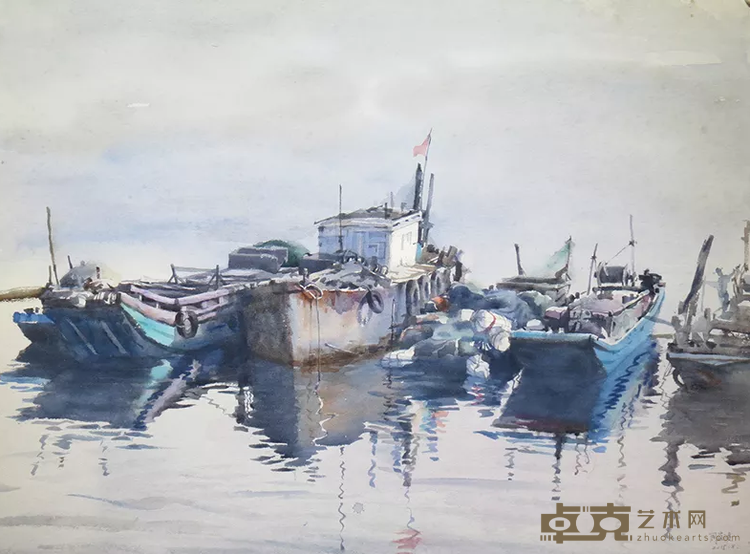 《休渔季节》 周蓝凌 57x76cm