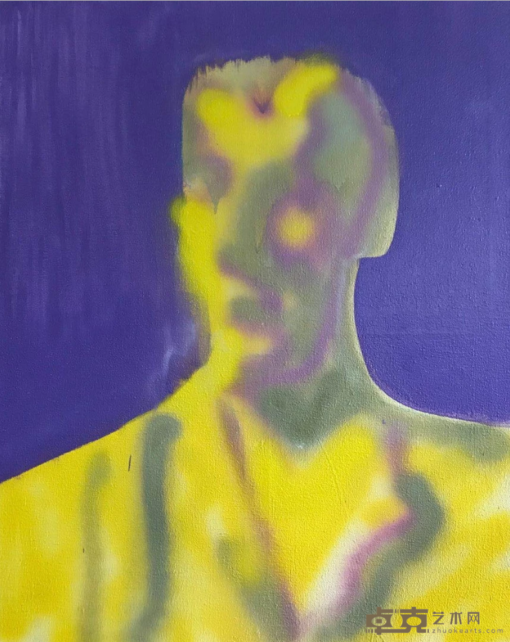 《肖像》 林枞 80x100cm 2019年 布面油彩 喷漆