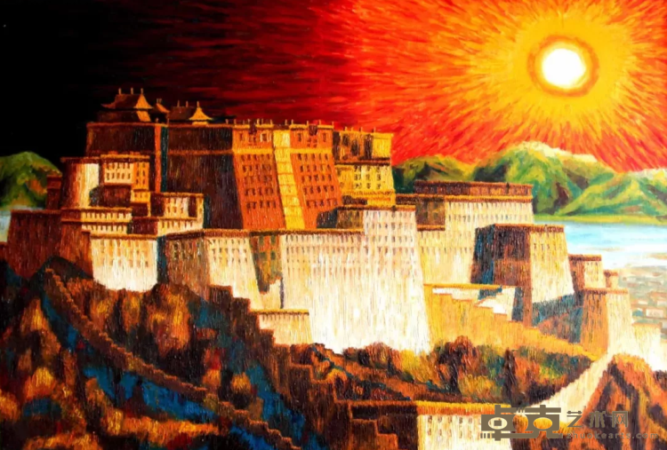 《日照布达拉宫》 陈明红 100x120cm 2008年 布面油画