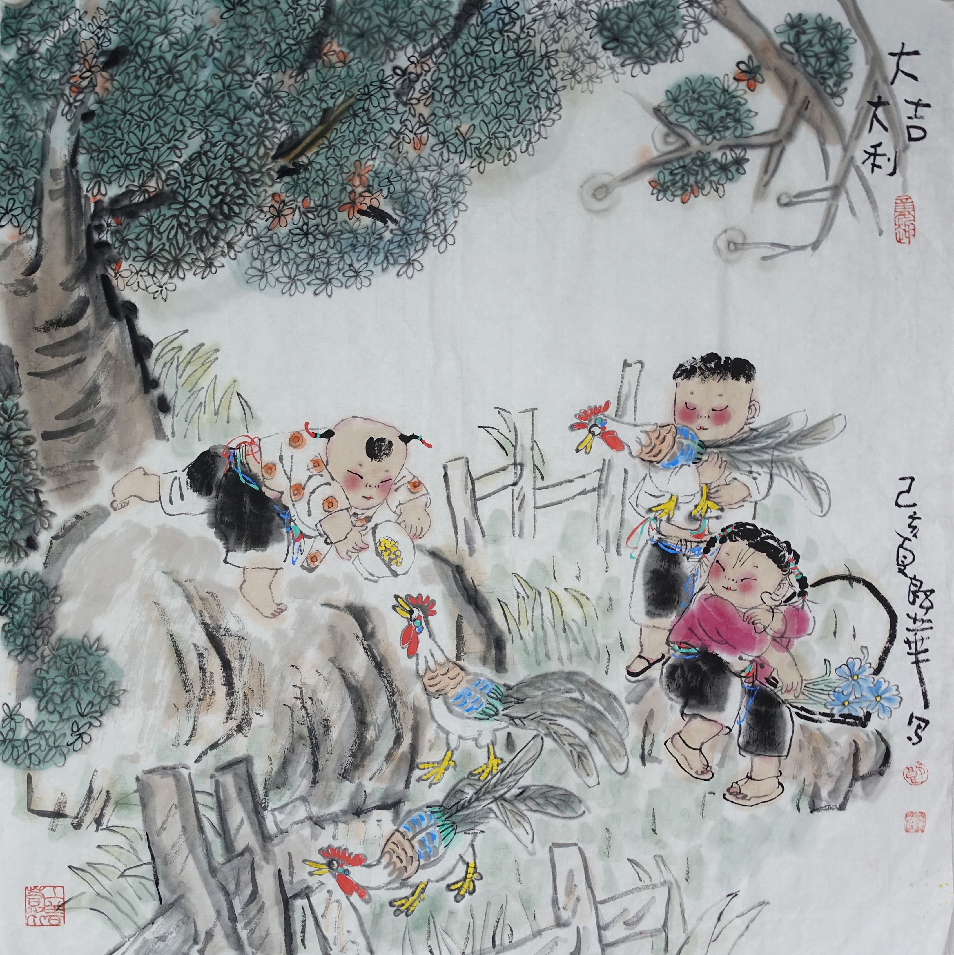 大吉图69x69cm