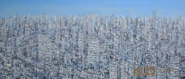 《看不见的城市30》 王小双 65x150cm 2019年 布面油画