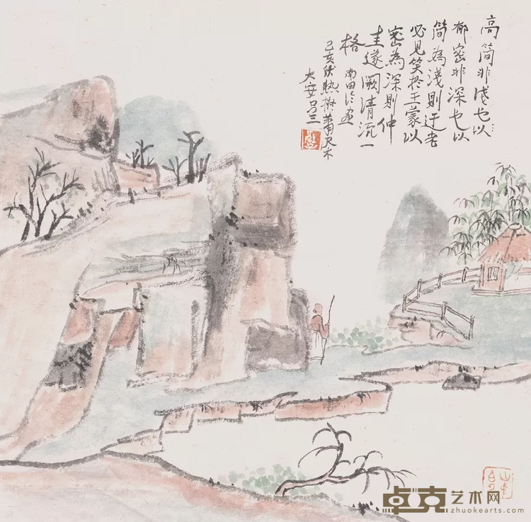 《访友》 吕三 34x34cm