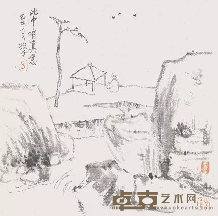 《此中有真意》 吕三 34x34cm
