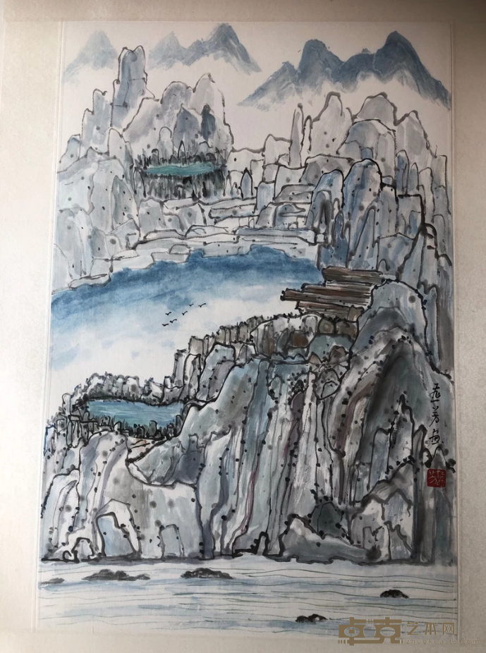 《近水远山皆有情》 左燕芳 68x46cm 2019年 水墨