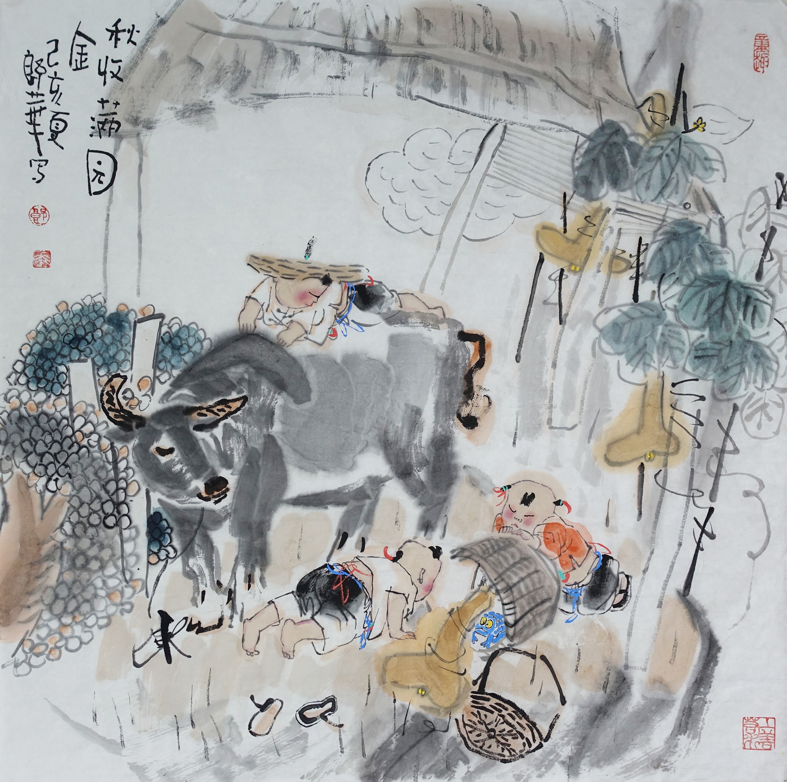 秋收滿园金69x69cm