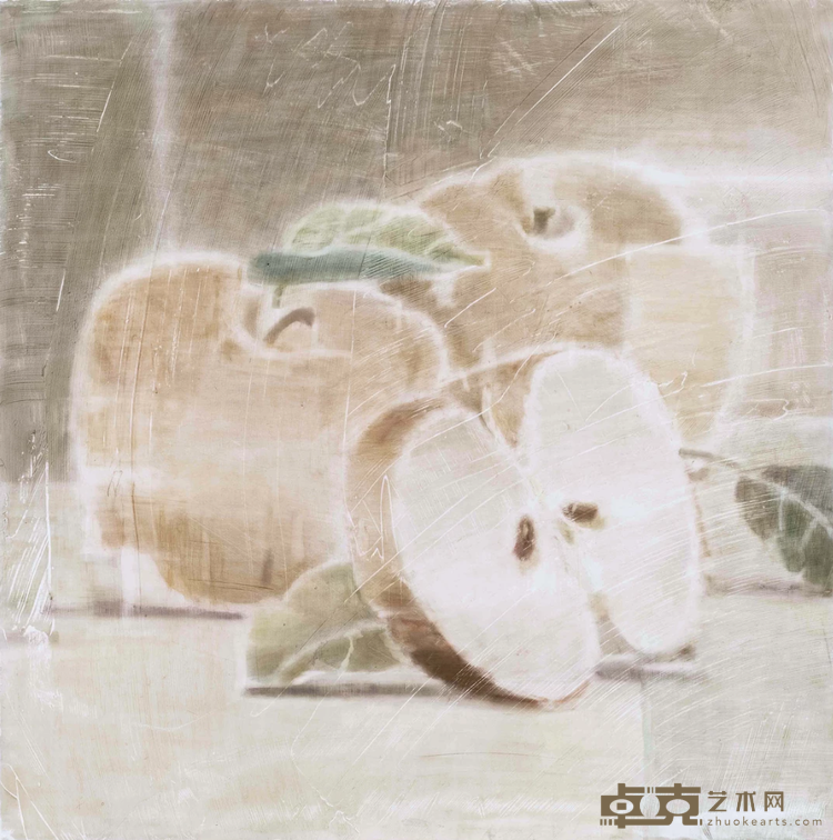 《苹果》 夏禹 40×40cm 2019年 木板坦培拉
