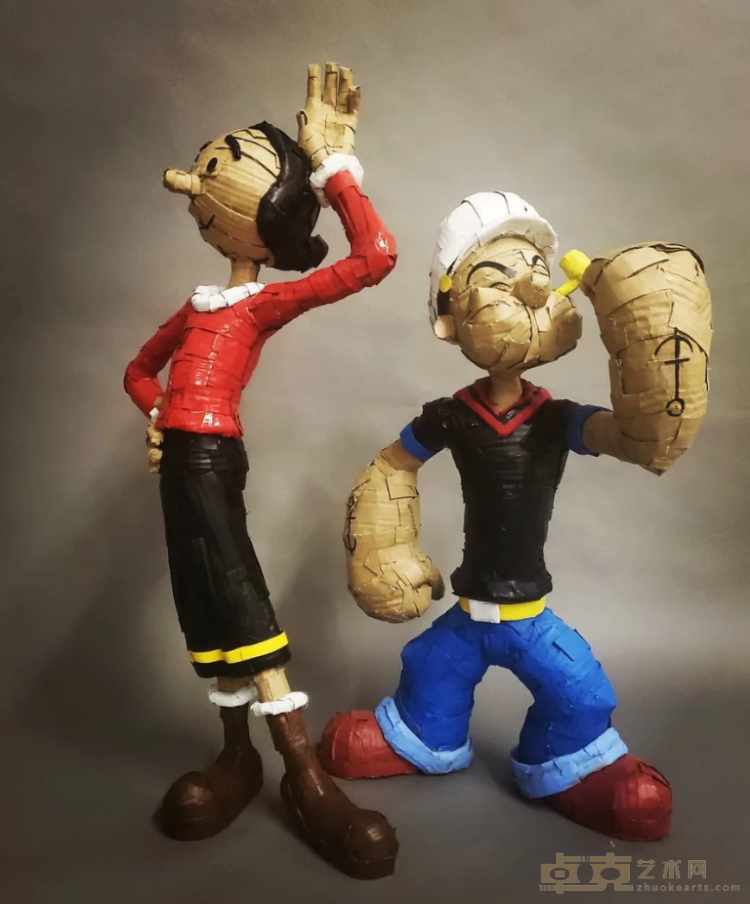 《Popeye and Olive Oyl》 Laurence Vallieères 75x81cm 瓦楞纸