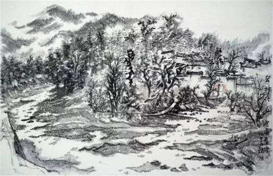 《皖南春雪》68×45cm