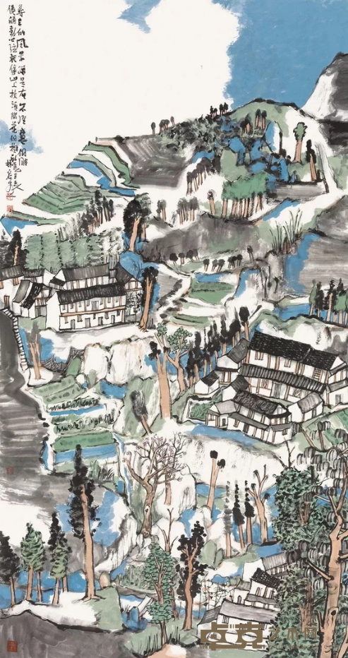 《寻常的风景》 林容生 180x96cm 2019年 纸本设色