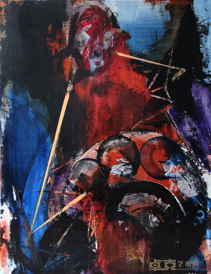 《回到未来——请及时回应（左）》 段倩文 60x80cm 2019年 布面丙烯