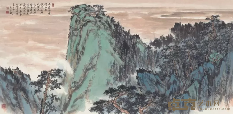《西岳峥嵘》 杨惠东 67x136cm 2018年 纸本设色