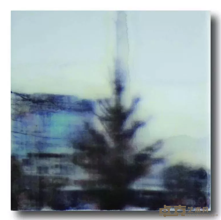 《城市插曲》 萧北辰 30x30cm 2017年 环氧树脂 丙烯 色粉 木板
