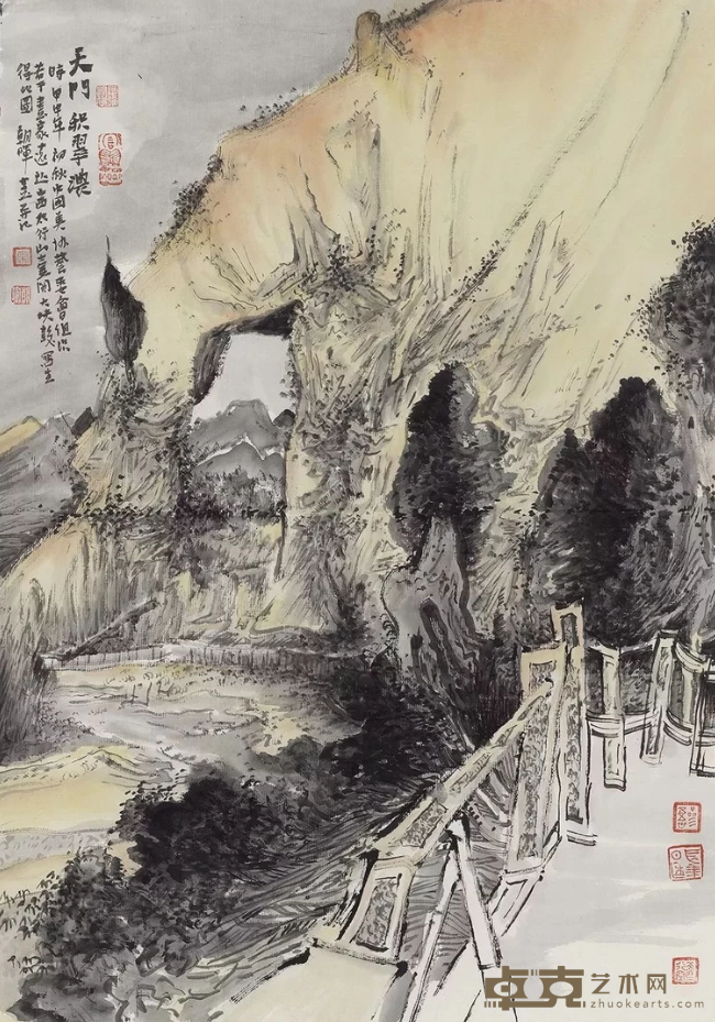 《天门积翠浓》 常朝晖 45x34cm 2017年 纸本设色