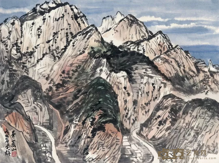 《华山后山》 王学辉 33.5x45cm 2018年 纸本设色