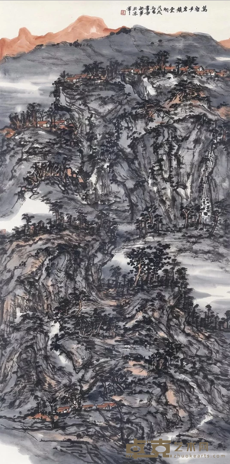 《万壑千岩锁云烟》 董雷 138x69cm 2018年 纸本设色
