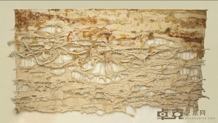 《Bumi Sakit II - Diseased Earth II》 Gatot Pujiarto 220x400cm 2019 canvas, textile, thread