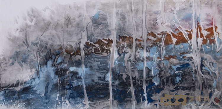 《玄黄2》 傅新民 128x64cm 2017年11月 水墨