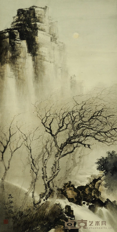 《昆仑雨后》 高剑父 111.5x56.5cm 约1917年 纸本设色