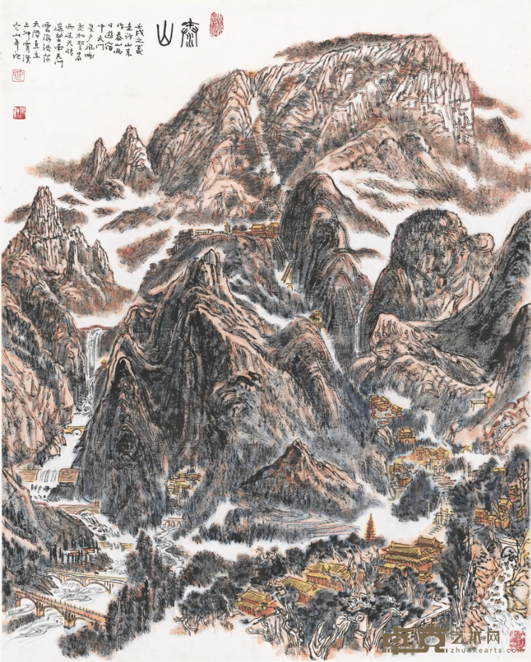 《泰山》 张仃 59.8x74.6cm 1982年 国画