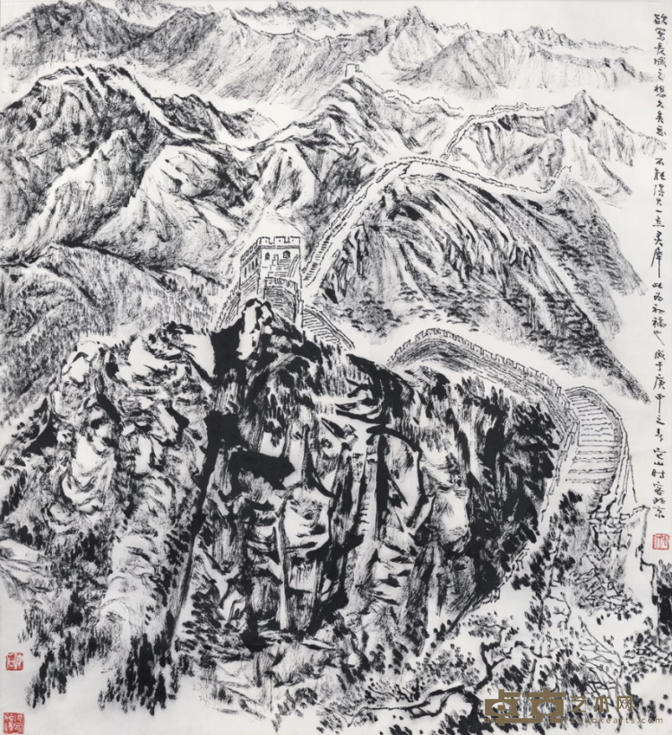 《长城》 张仃 76.7x83.8cm 1980年 国画