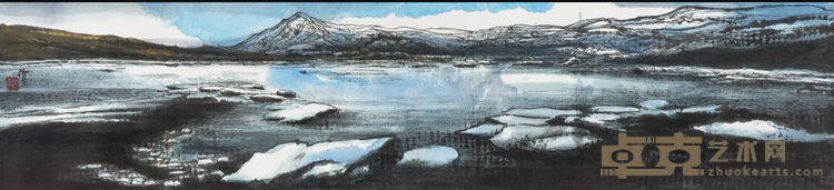 《丝路烟云系列 天山瑶池4》 张肇达 234x53cm