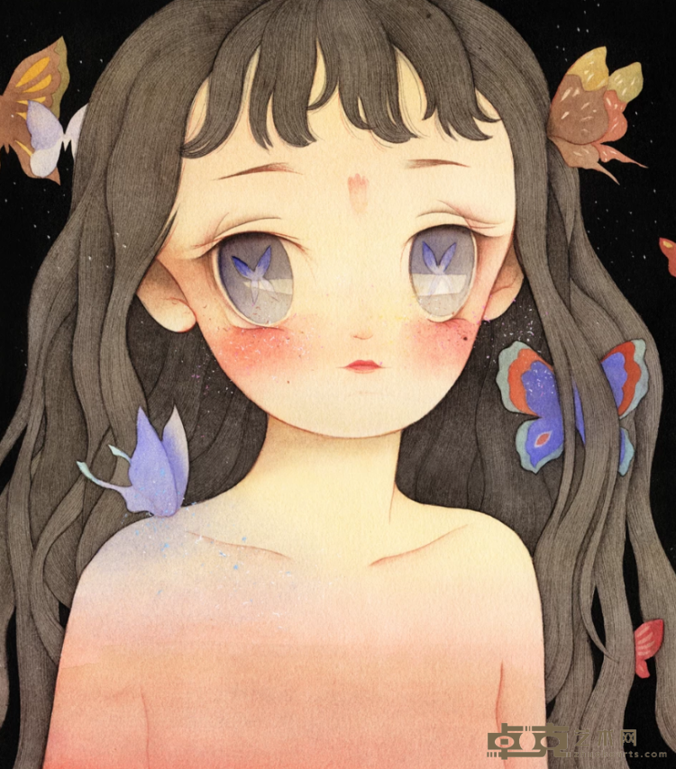 《双生瞳》系列之一 彭莉羚 27×36cm 2014年 纸本水彩
