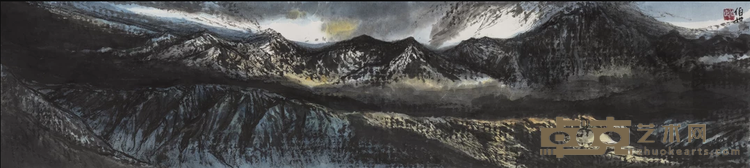 《丝路烟云系列 秦岭》 张肇达 234x53cm 2017年