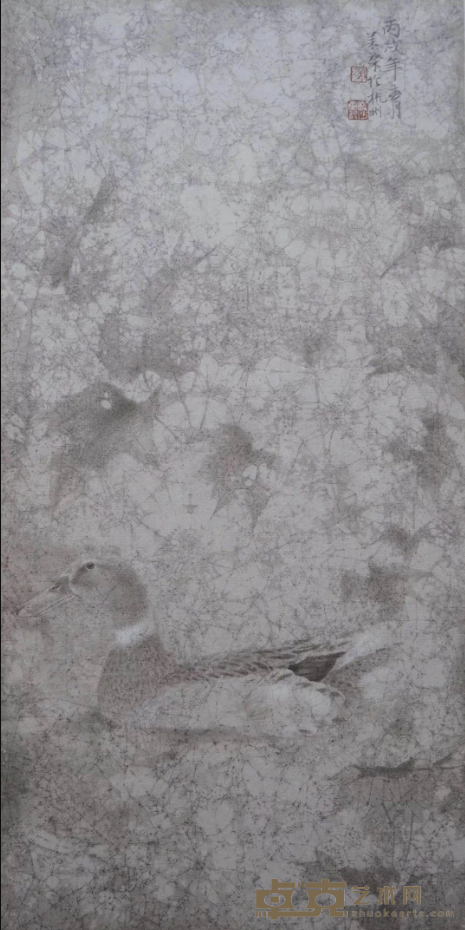 《春江水暖鸭先知》 程沙 34x68cm 2000年 纸本水墨