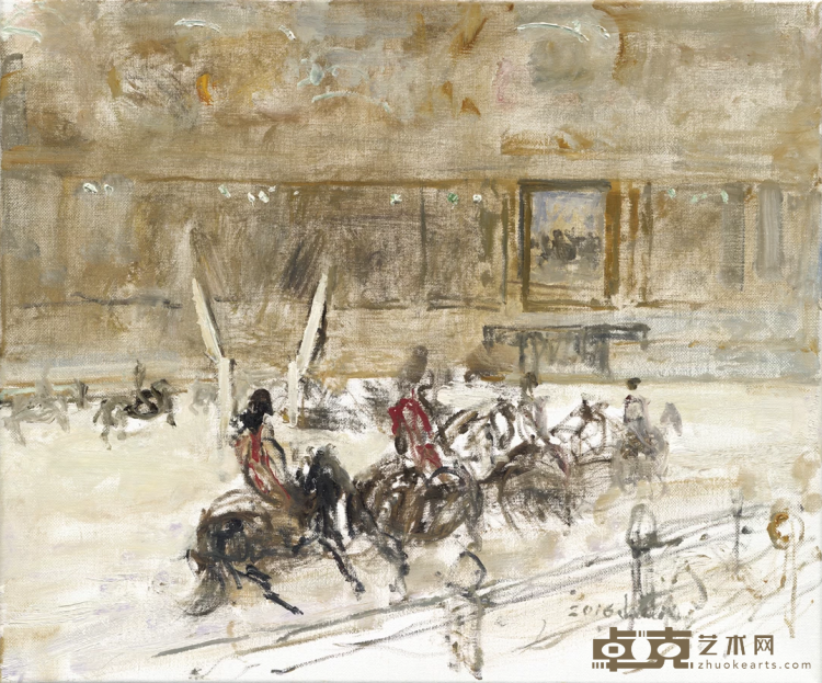 《黑珍珠和它的骑手》 文国璋 60x50cm 2016年 布面油画