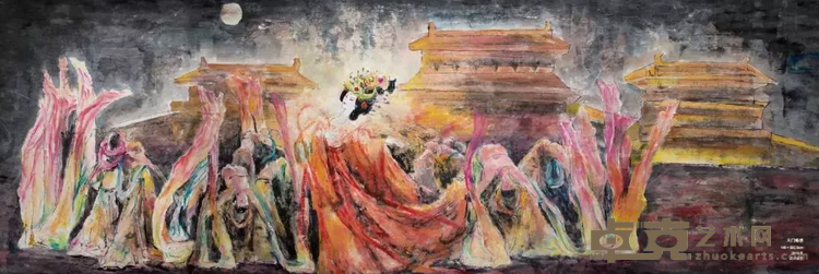 《天门畅想》 王鑫生 180x592.5cm 2019年 纸本设色