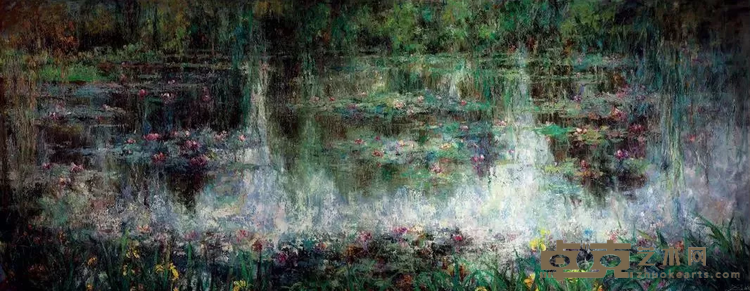 《梦莲》 王鑫生 535x208cm 2016年 布面油画