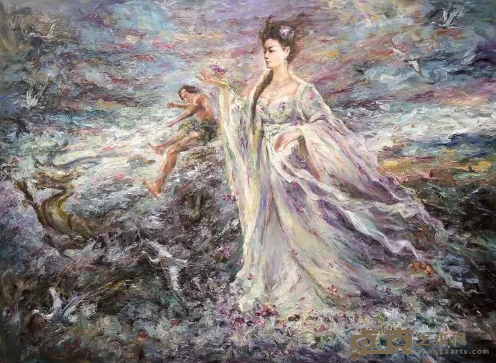 《洛神》 王鑫生 300x400cm 2017年 布面油画