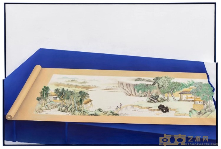 《蓝桌布》 魏阳阳 100×150cm 2017年 布面油画