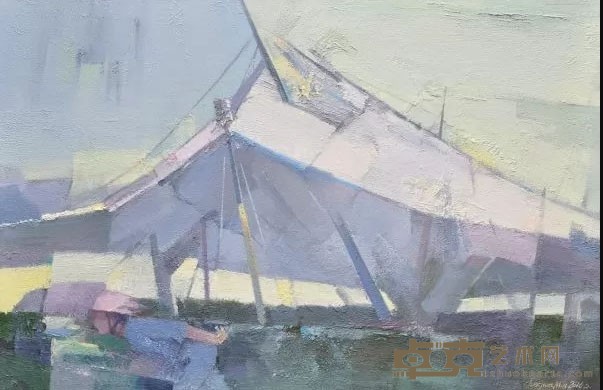 《江滩之晨》 陈建民 60×90cm 2016年 布面油画