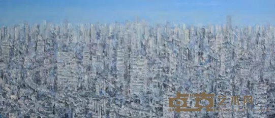 《看不见的城市30》 王小双 65x150cm 2019年 布面油画