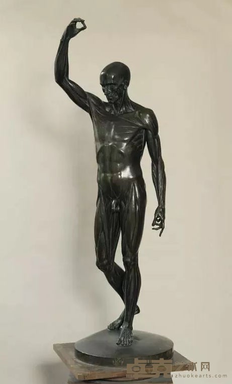 《伸展手臂举过头顶的解剖形态》 让-安托万·乌东（1741—1828） 192x70x80cm 1792年 铜像