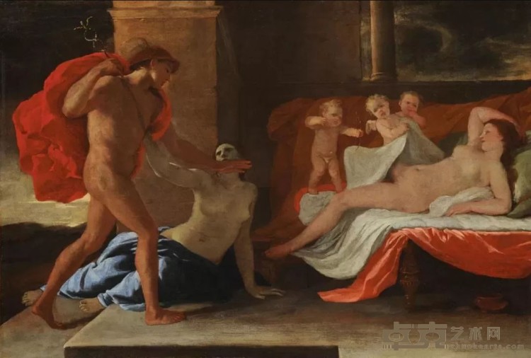 《墨丘利,赫尔斯和亚格劳洛斯》 尼古拉·普桑（1594—1665） 53.5x77.5cm 1624-1626年 布面油画