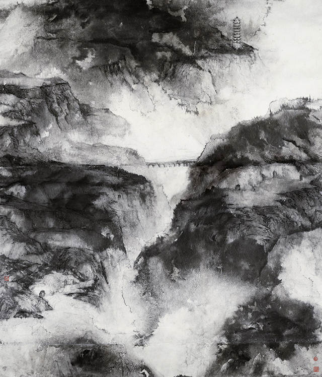 郑浩楠  路漫漫  210×180cm  国画  纸本水墨  2019  中国美术学院