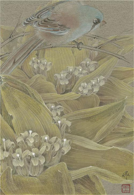 《花鸟小品1》17×25cm 卡纸设色 2019年