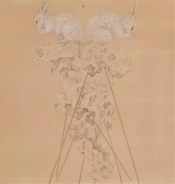 《云石之危机》76×73cm 绢本 2013年
