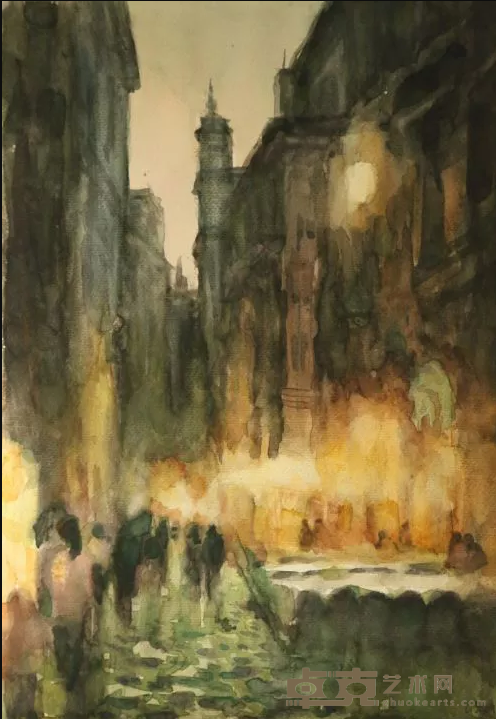 《罗马夜色》 栗子明 40x29cm 2018年