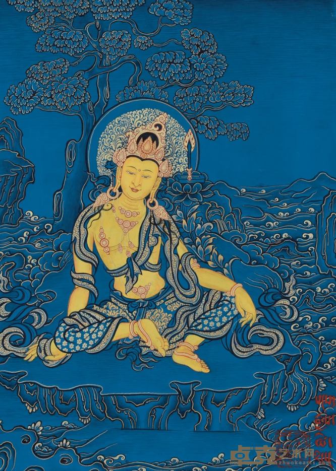 文殊菩萨 桑吉才让 26cm × 19cm 蓝唐