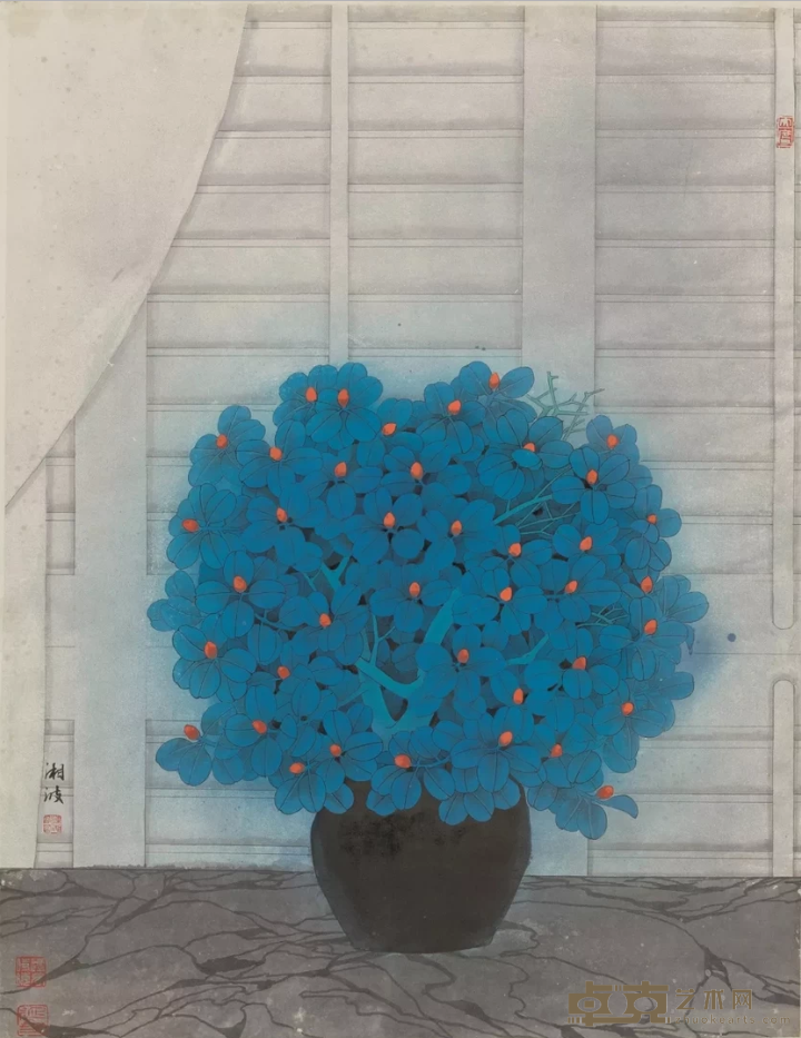 《瓶花·清雅》 陈湘波 82×63cm 1994年 纸本设色