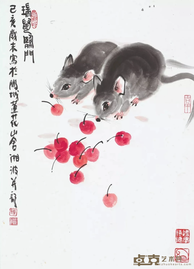 《瑞鼠临门》 陈湘波 46×34cm 2019年 纸本水墨