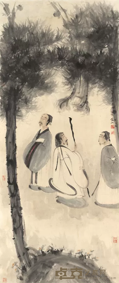 《山阴道上·拟傅抱石笔意》 张榕山 77x182cm 1994年