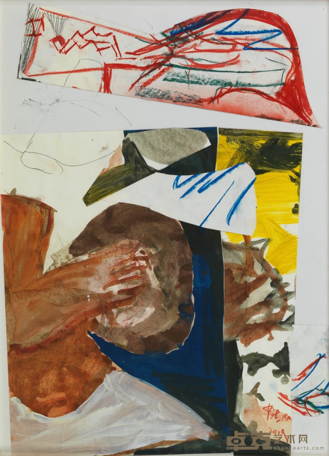 《无题2019No.1》 肖克刚 60×43cm 2019年 纸上粉笔、丙烯等