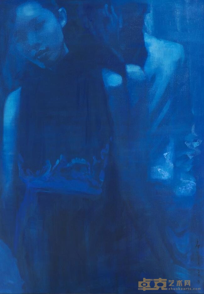 《蓝调》 刘曼文 100x70cm 2018年 布面油画