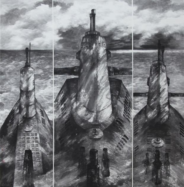 《历程—潜艇》（合作）200×200cm 2016年